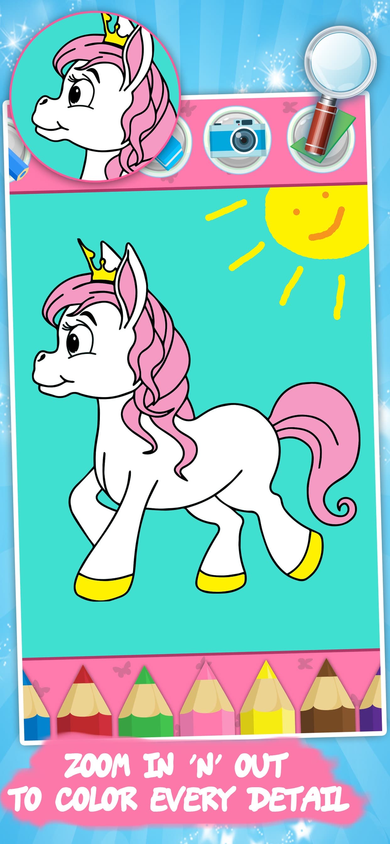 Coloring book Unicorn & Horses screenshot 2 - screenshot
