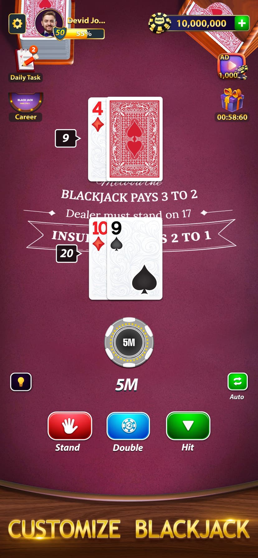 BlackJack by Murka: 21 Classic screenshot 6 - screenshot