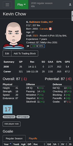 ZenGM Hockey screenshot 1 - screenshot