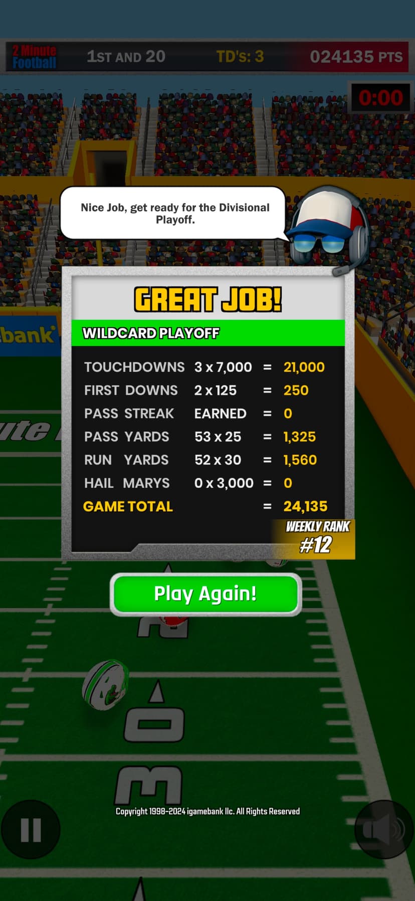 2 Minute Football screenshot 4 - screenshot