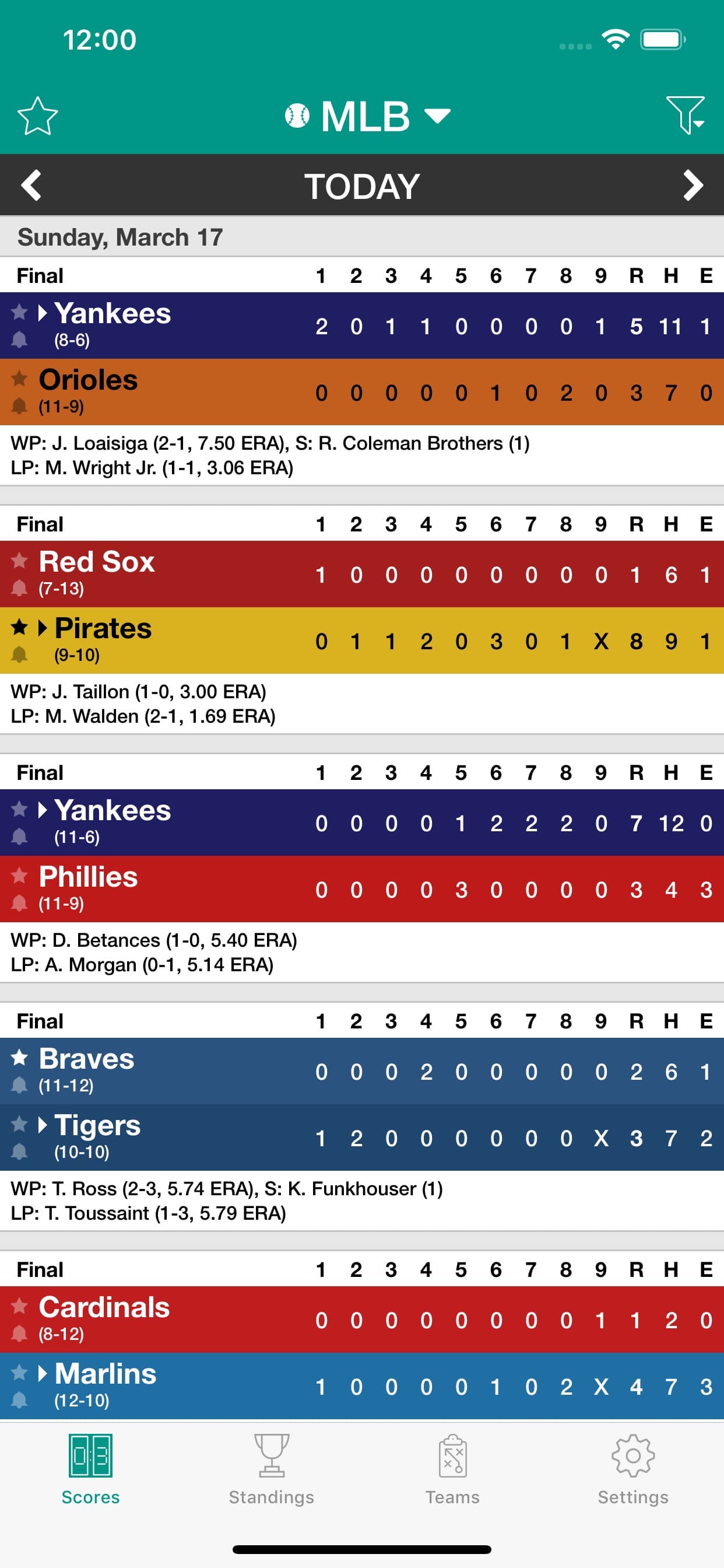 Sports Scores and Schedules screenshot 3 - screenshot