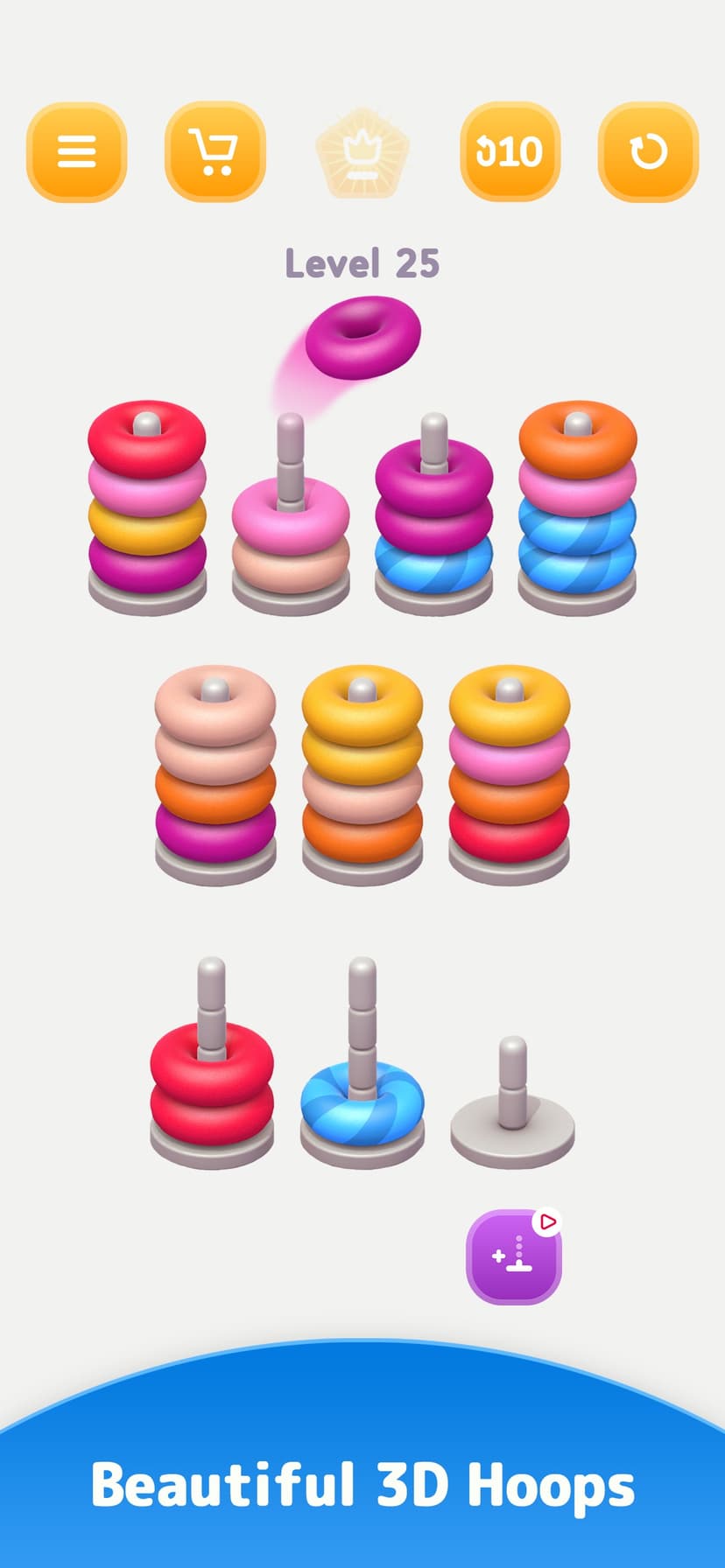Color Sort 3D — Hoop Puzzle screenshot 1 - screenshot