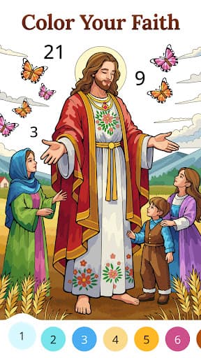 Bible Coloring Paint By Number screenshot 3 - screenshot