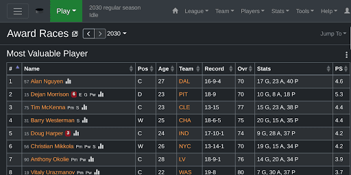 ZenGM Hockey screenshot 4 - screenshot
