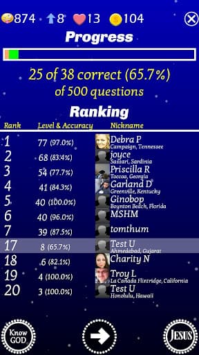 Jesus Bible Trivia Games Quiz screenshot 5 - screenshot