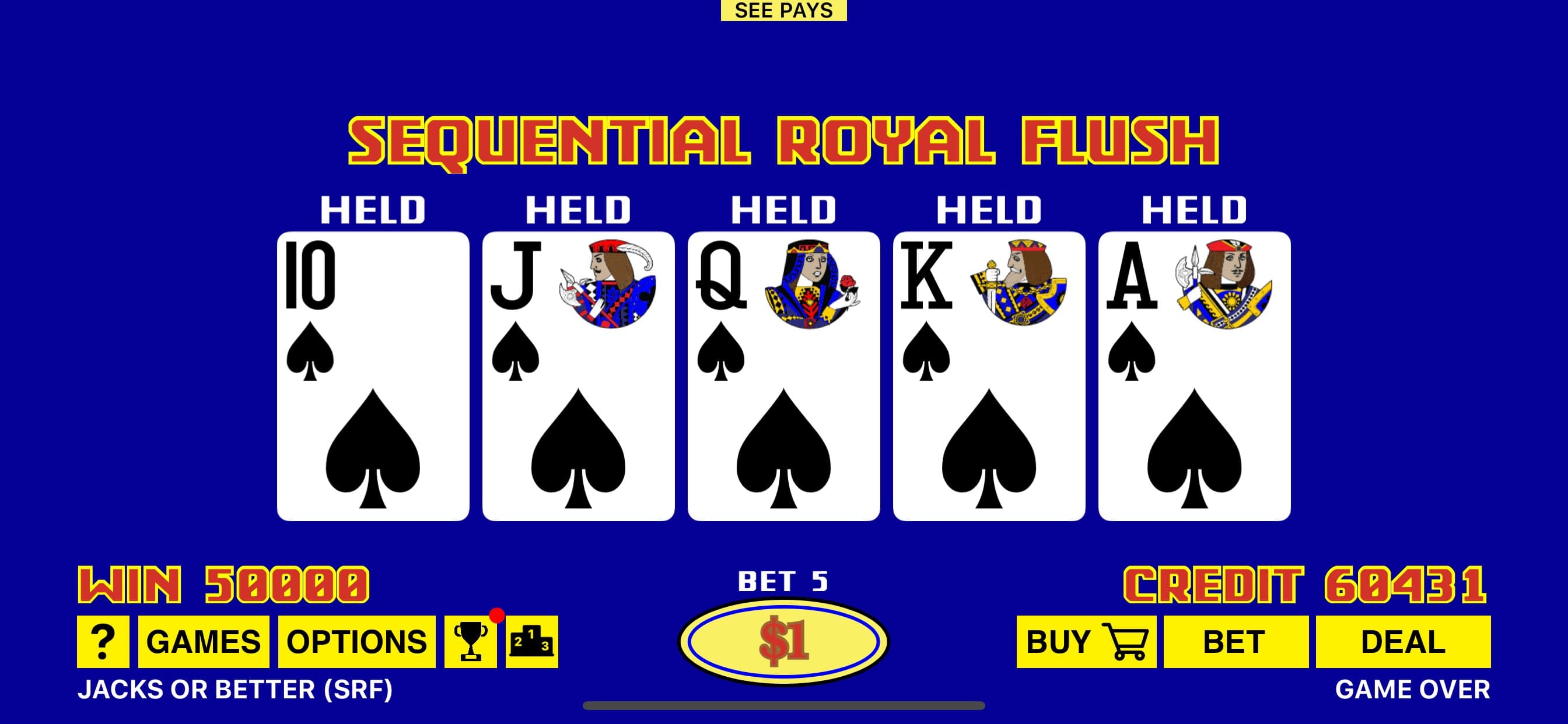The Classic Video Poker screenshot 1 - screenshot