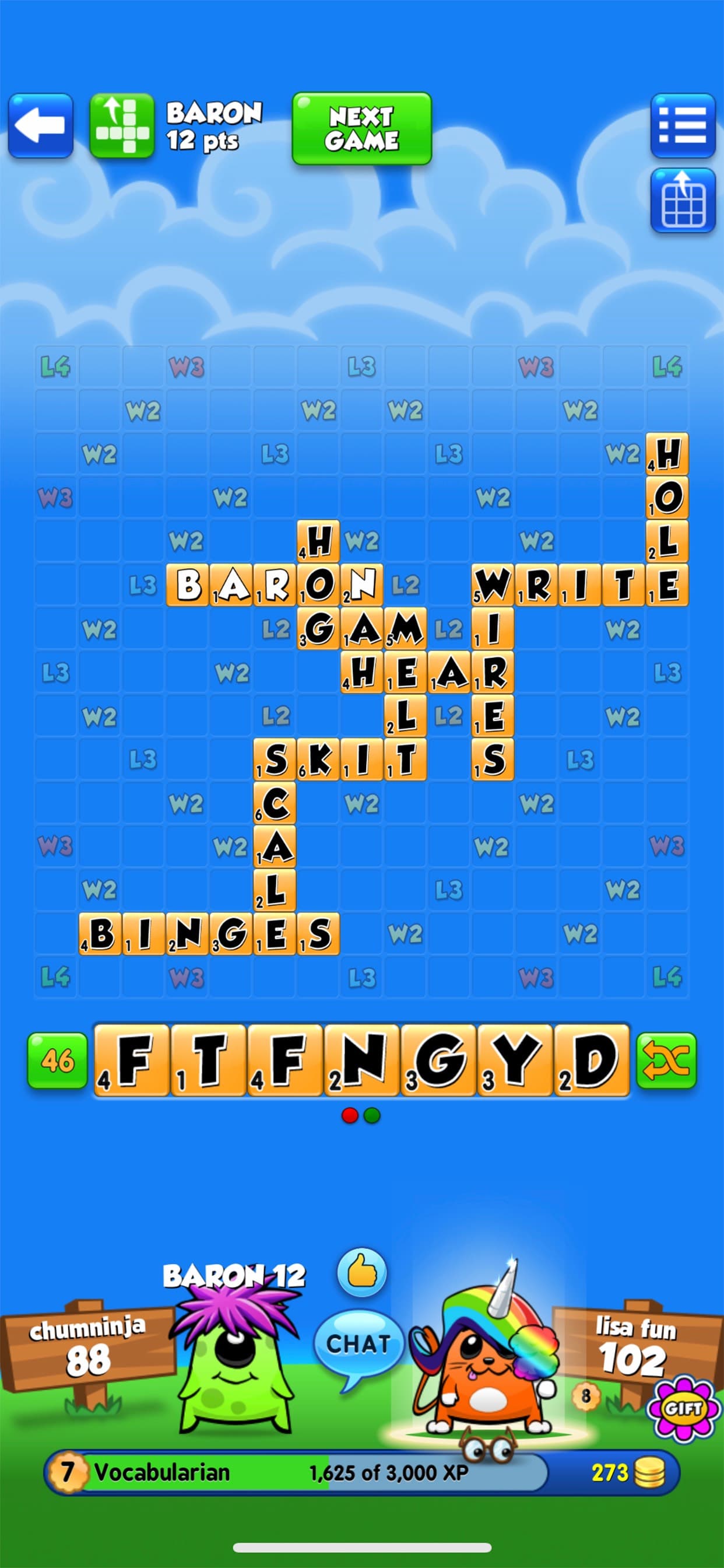 Word Chums! screenshot 1 - screenshot