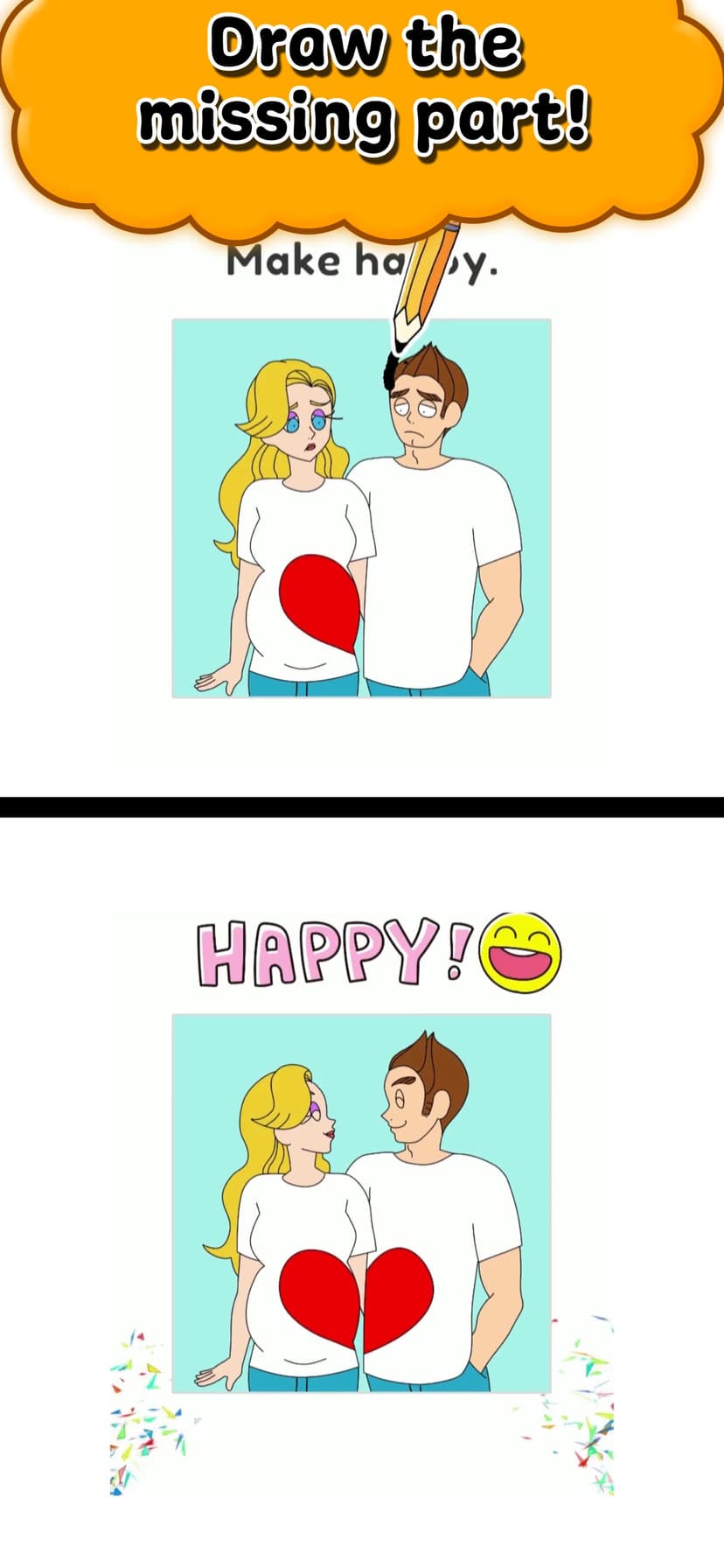 Draw Happy Baby : Puzzle Game screenshot 1 - screenshot