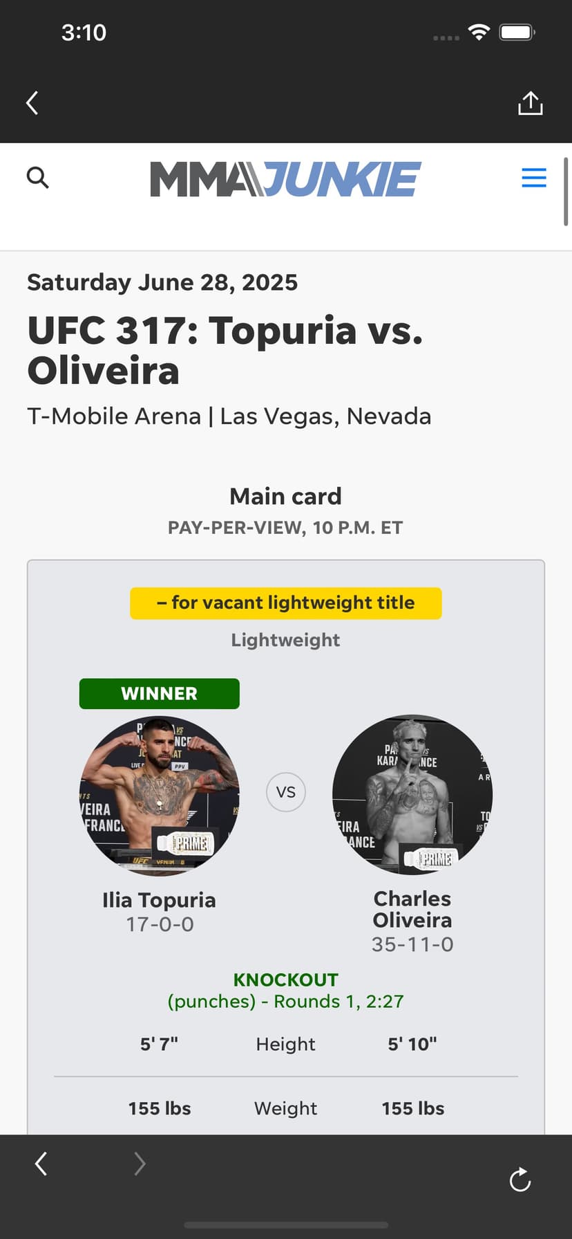 MMAjunkie screenshot 6 - screenshot