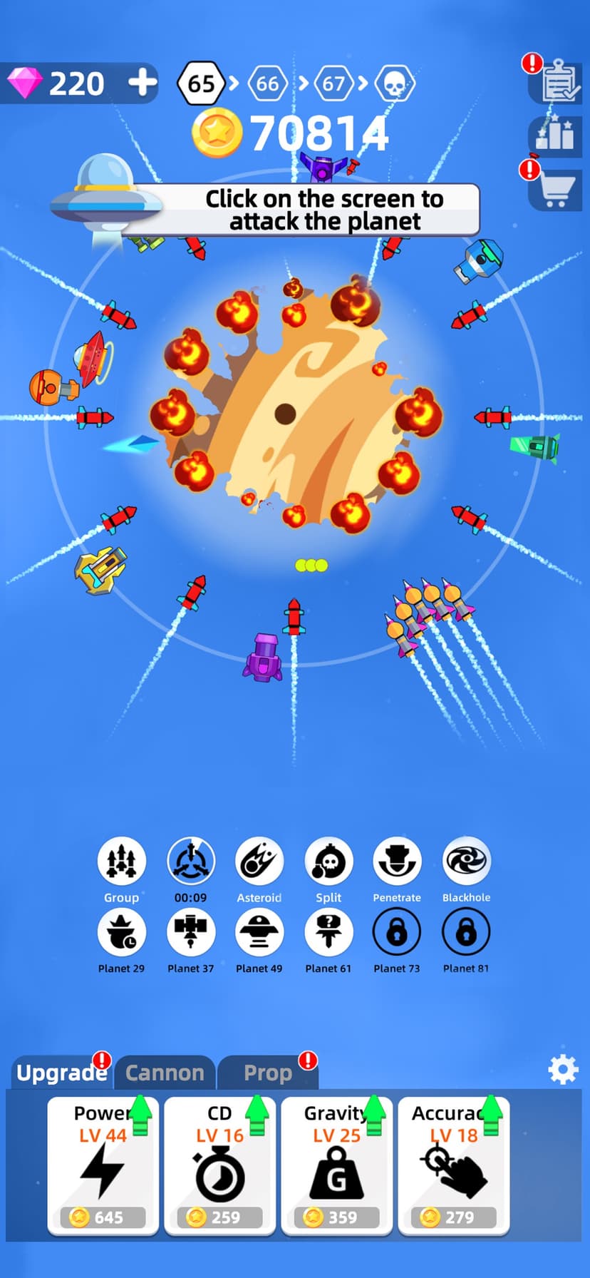 Planet Smash : Idle Wars screenshot 1 - screenshot