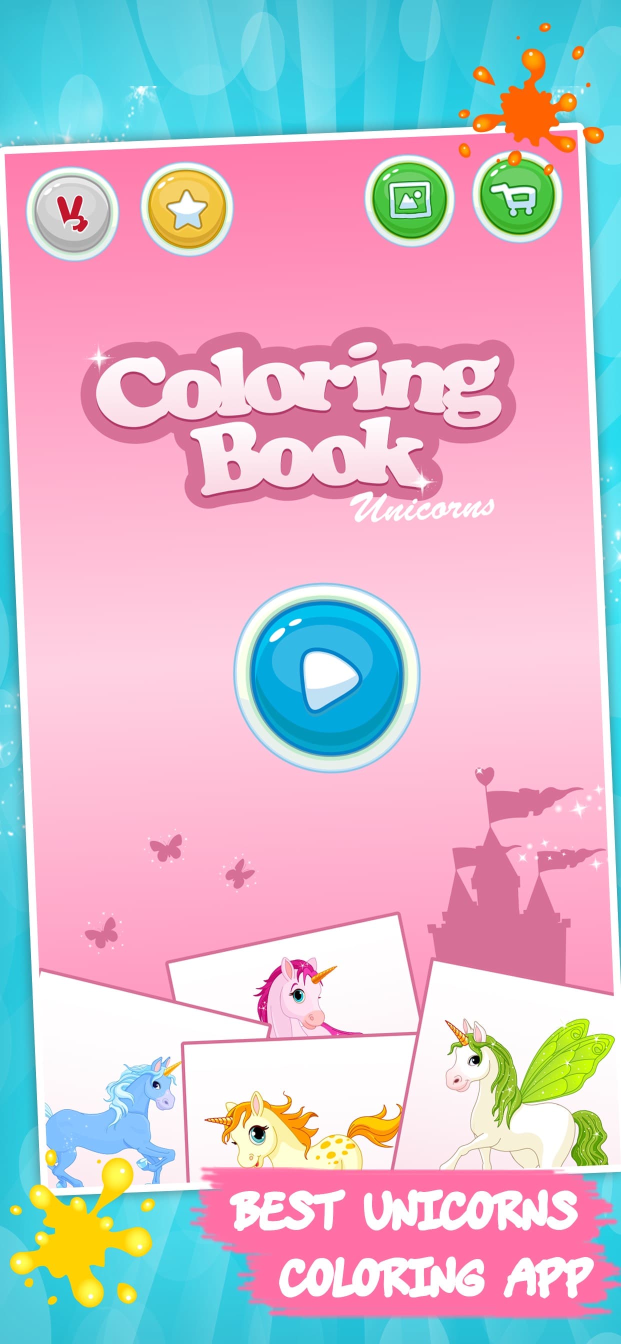 Coloring book Unicorn & Horses screenshot 4 - screenshot