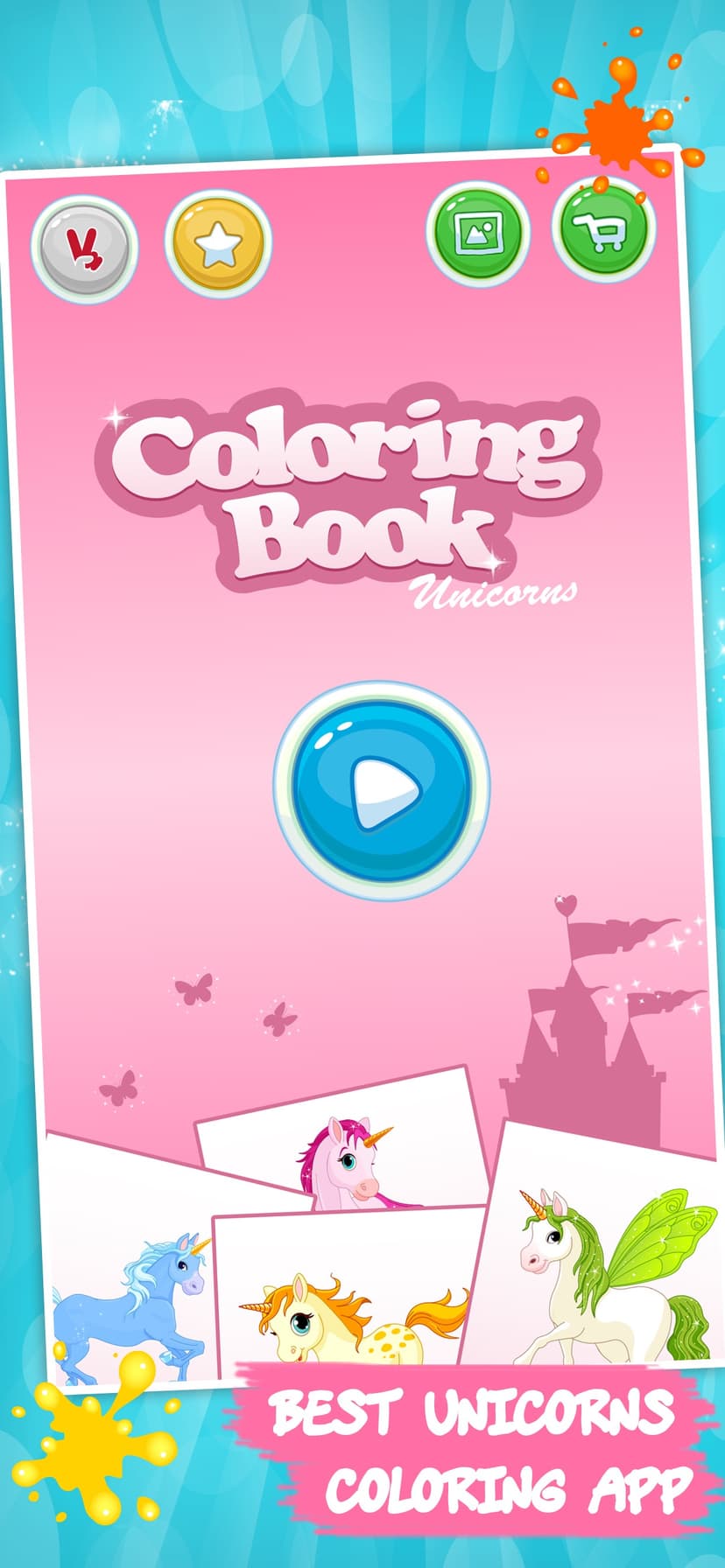 Coloring book Unicorn & Horses screenshot 4 - screenshot