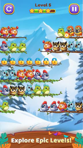 Bird Sort 3: Color Puzzle screenshot 2 - screenshot