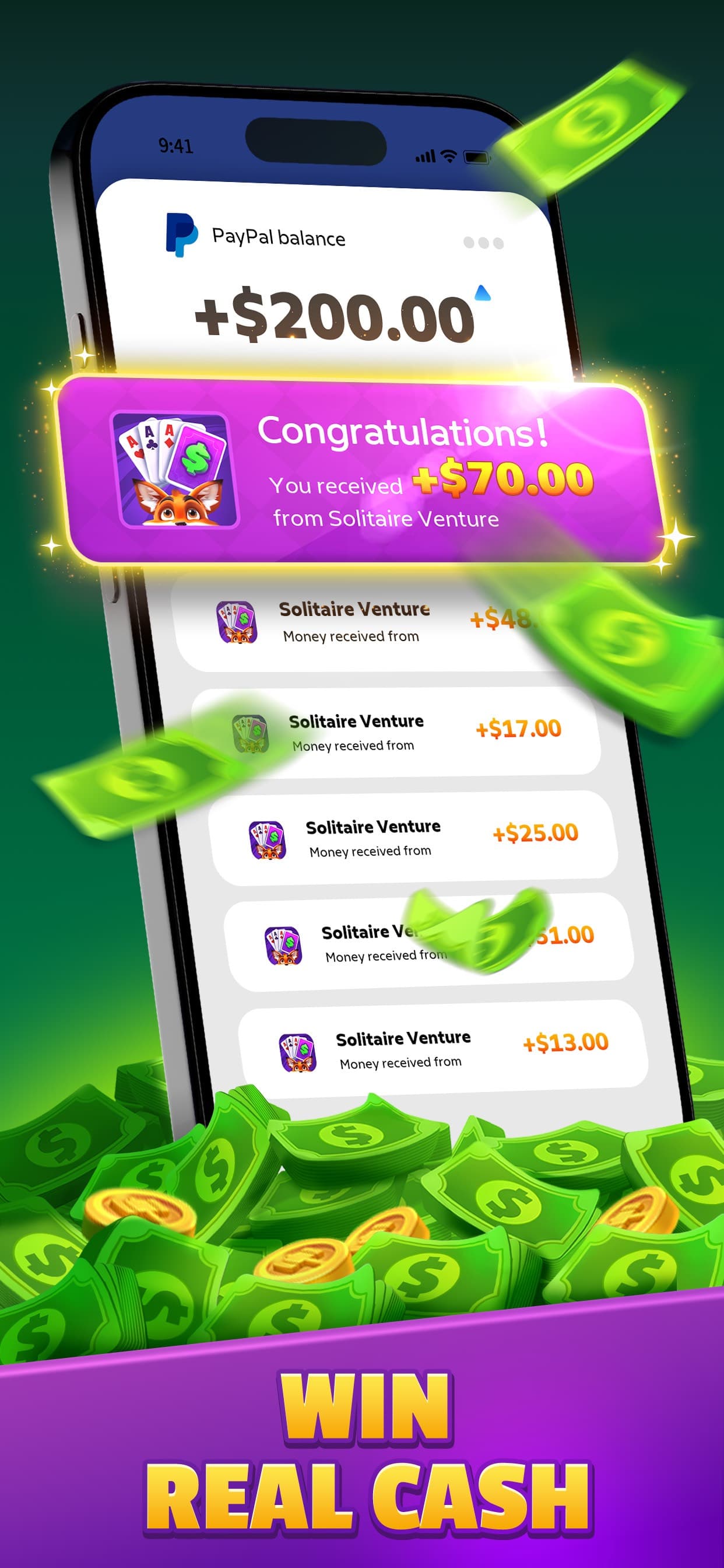 Solitaire Venture: Win Cash screenshot 2 - screenshot
