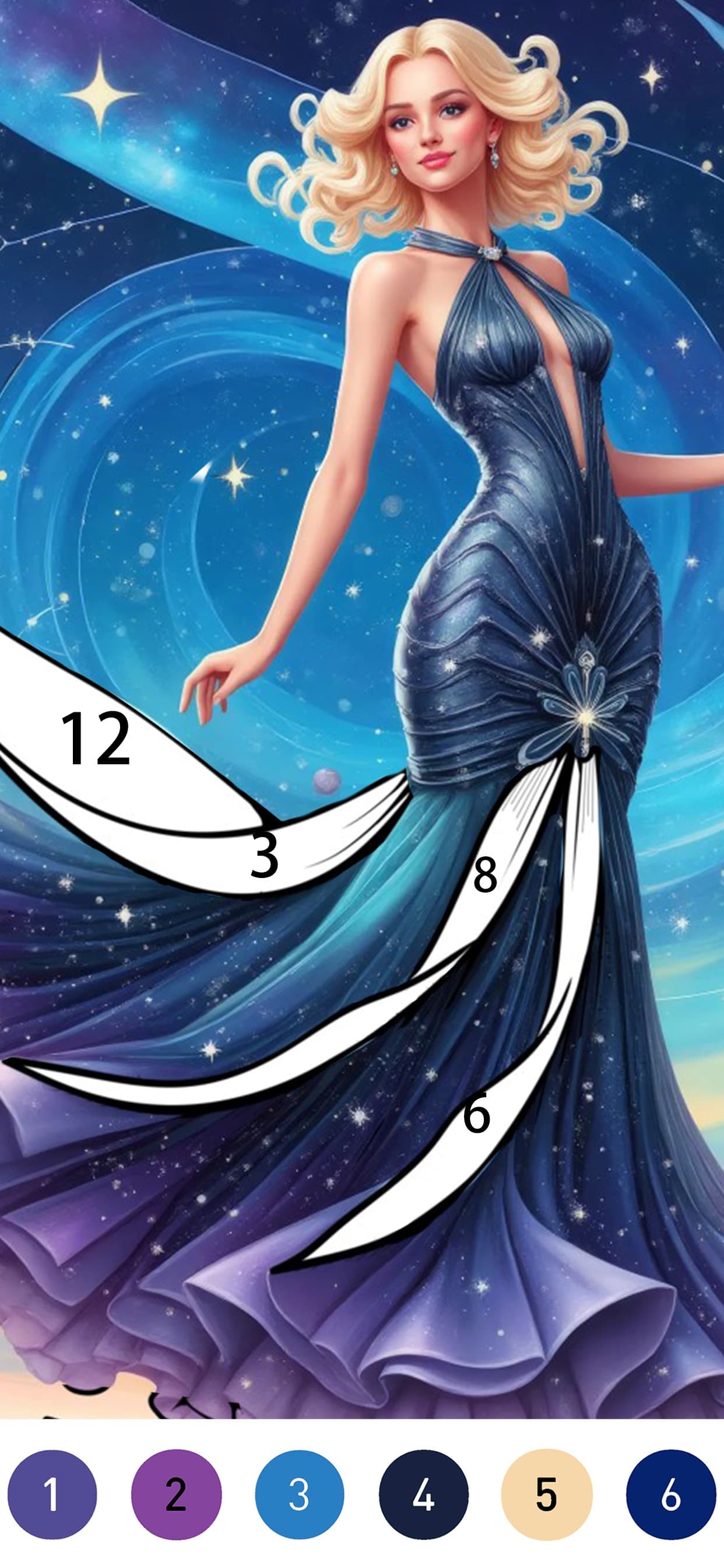 Gown Color - Paint by number screenshot 1 - screenshot
