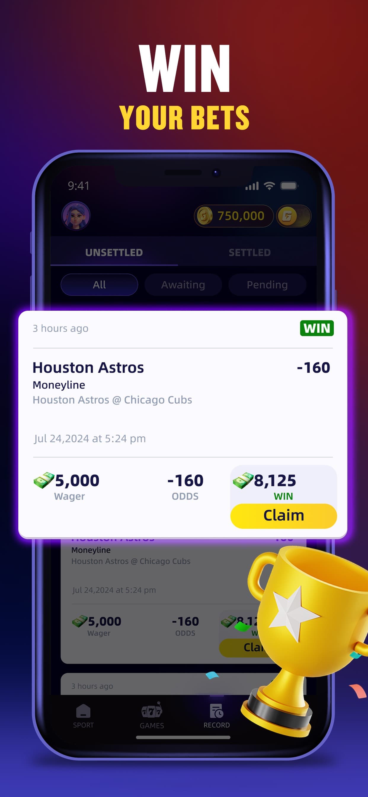 Gwin: Sportsbook For Cash &Fun screenshot 3 - screenshot
