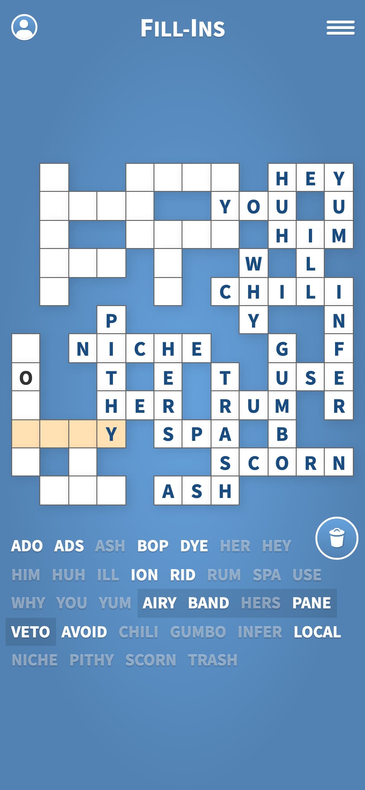 Fill-Ins · Word Fit Puzzles screenshot 1 - screenshot