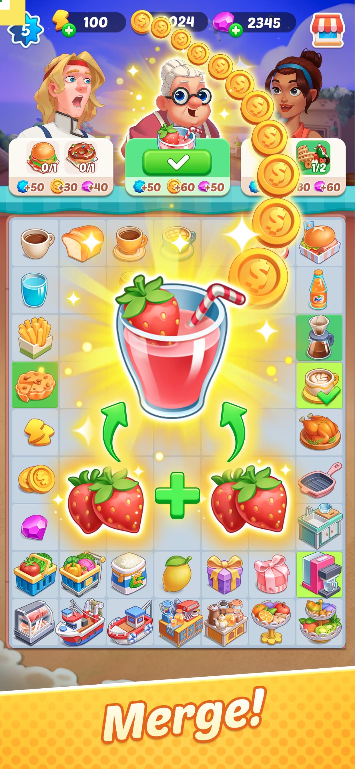 Gossip Street: Merge & Cook screenshot 1 - screenshot