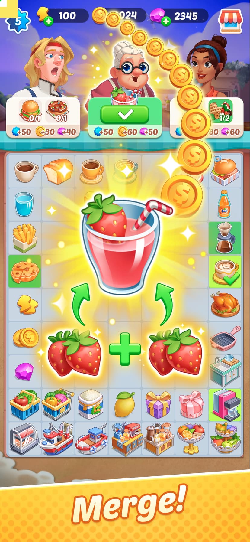 Gossip Street: Merge & Cook screenshot 1 - screenshot