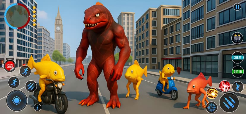 Gangster Fish Head:City Battle screenshot 2 - screenshot