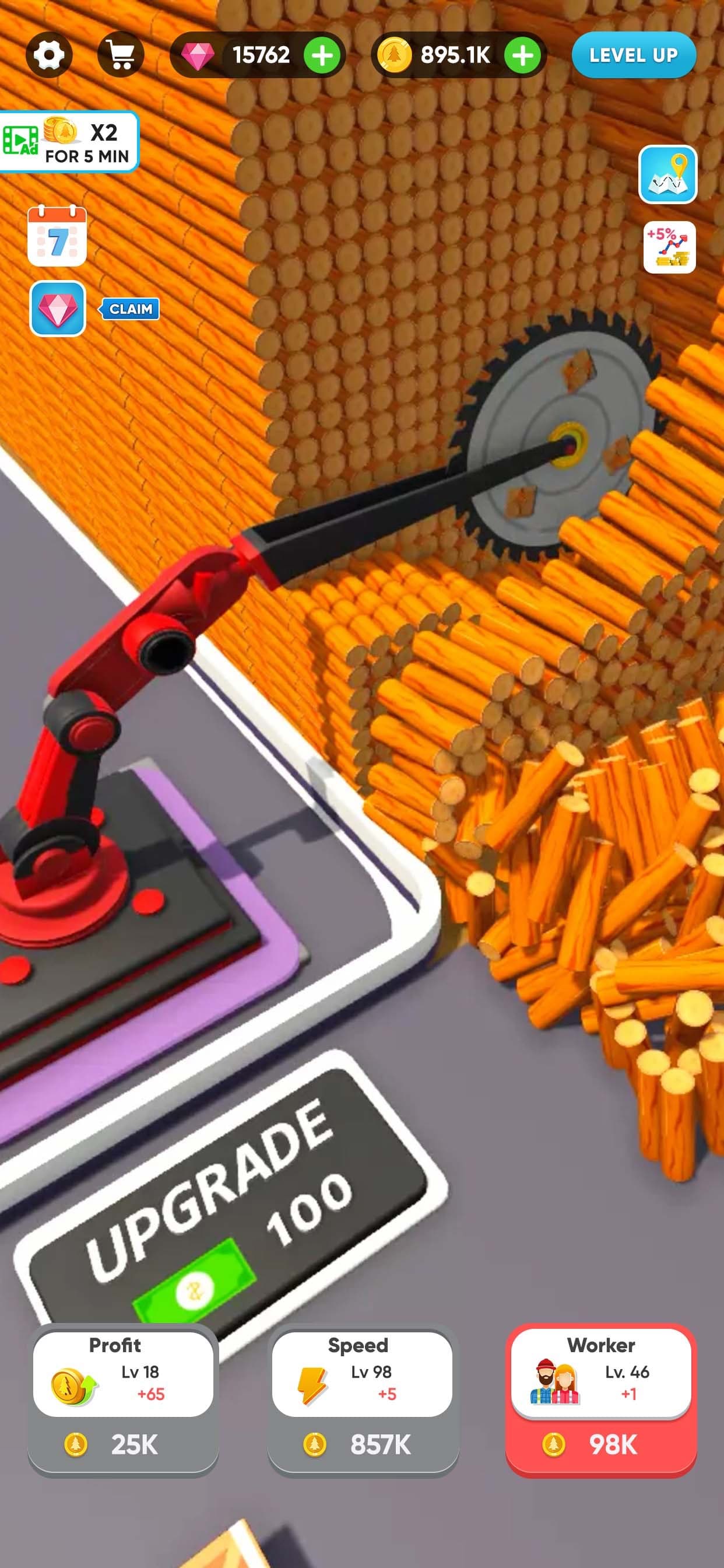 Idle Lumber Mill - Wood Game screenshot 1 - screenshot