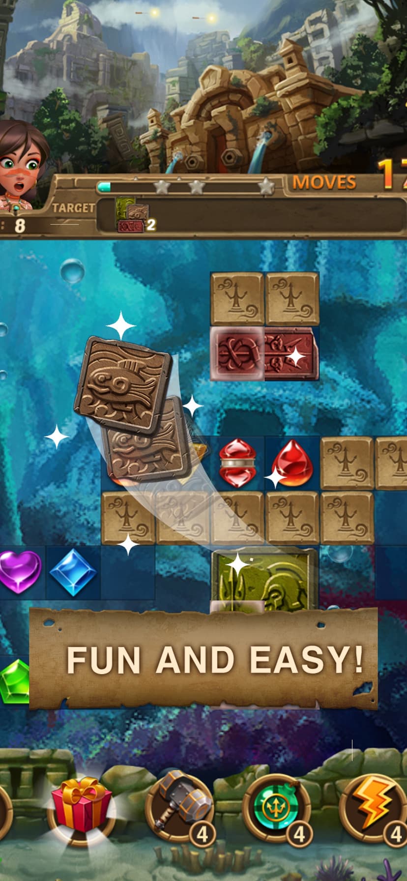 Jewels Atlantis: Puzzle game screenshot 1 - screenshot