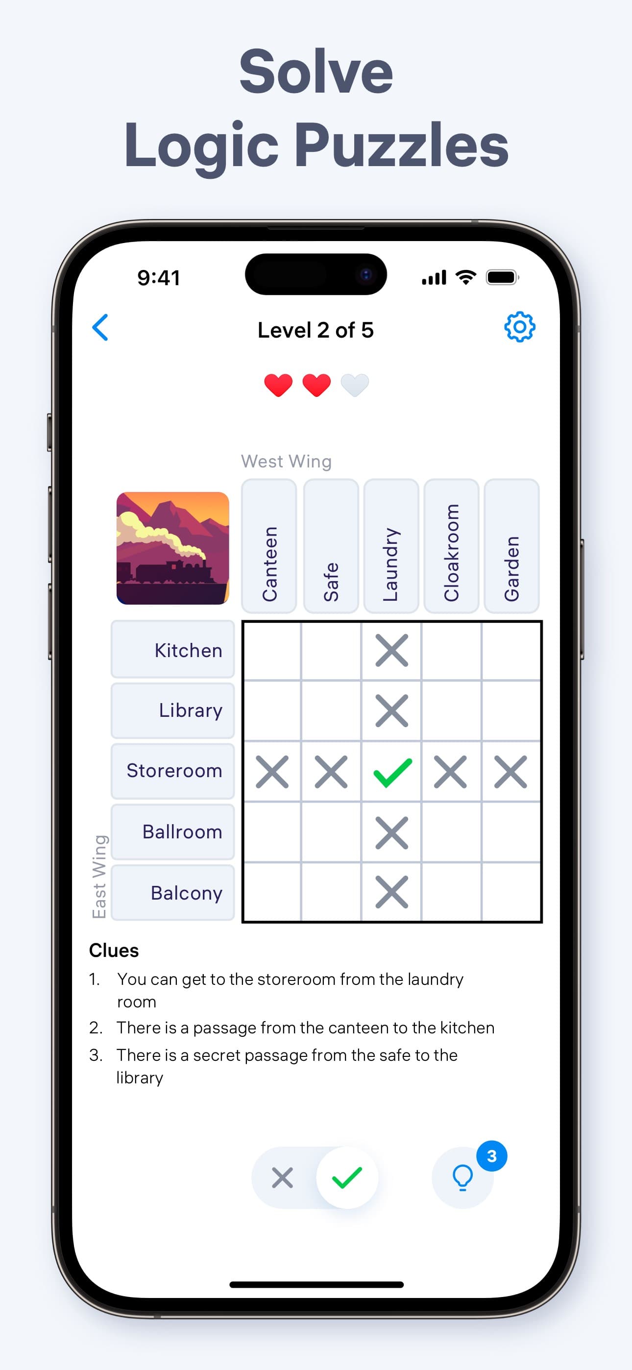 Logic Puzzles - Clue Game screenshot 2 - screenshot