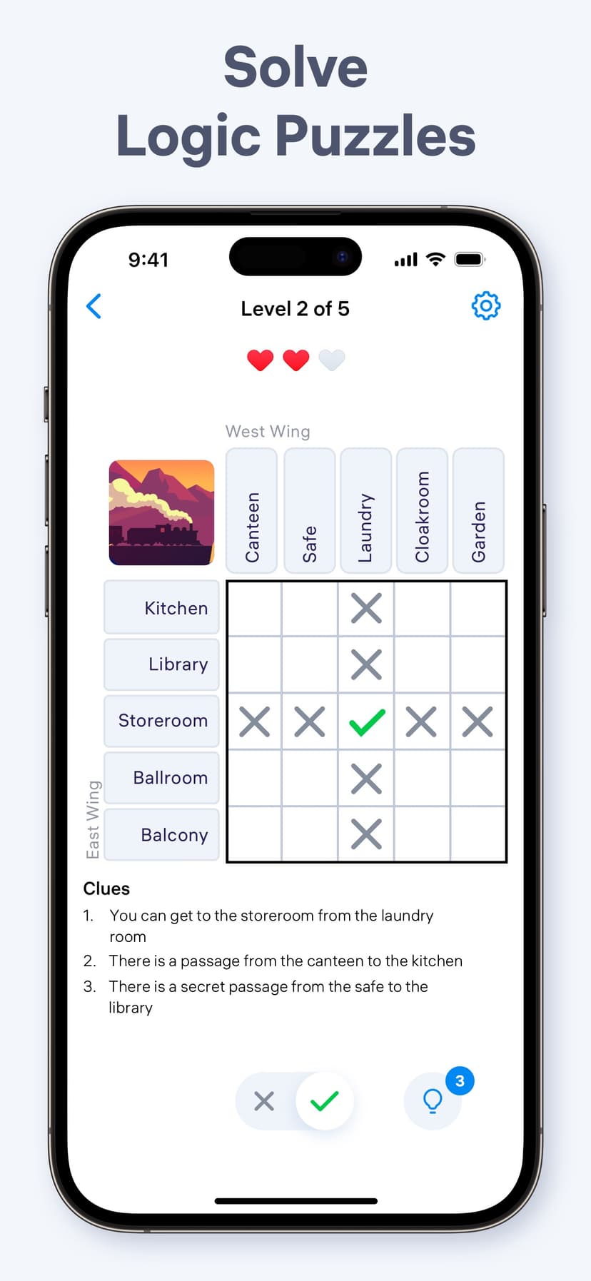 Logic Puzzles - Clue Game screenshot 2 - screenshot