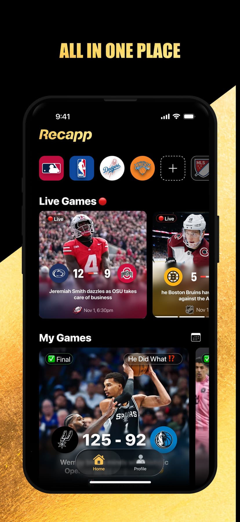 Recapp Sports Highlights screenshot 1 - screenshot