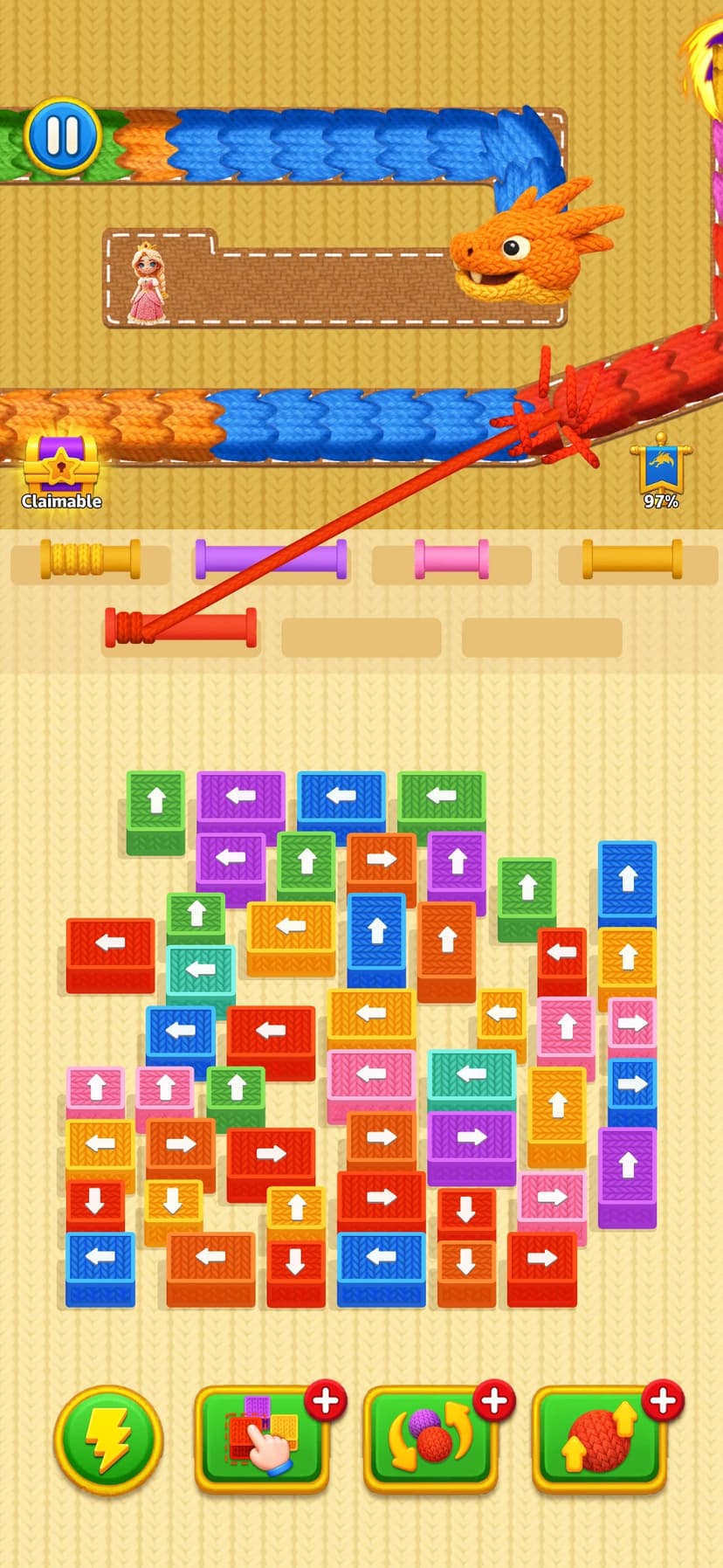 Worm Jam - 3D Wool Dragon Out screenshot 4 - screenshot