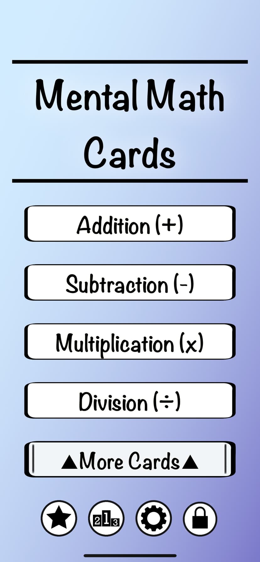 Mental Math Cards Games & Tips screenshot 1 - screenshot