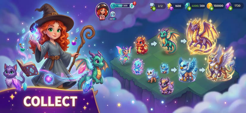 Merge Witches-Fun Puzzle Game screenshot 3 - screenshot