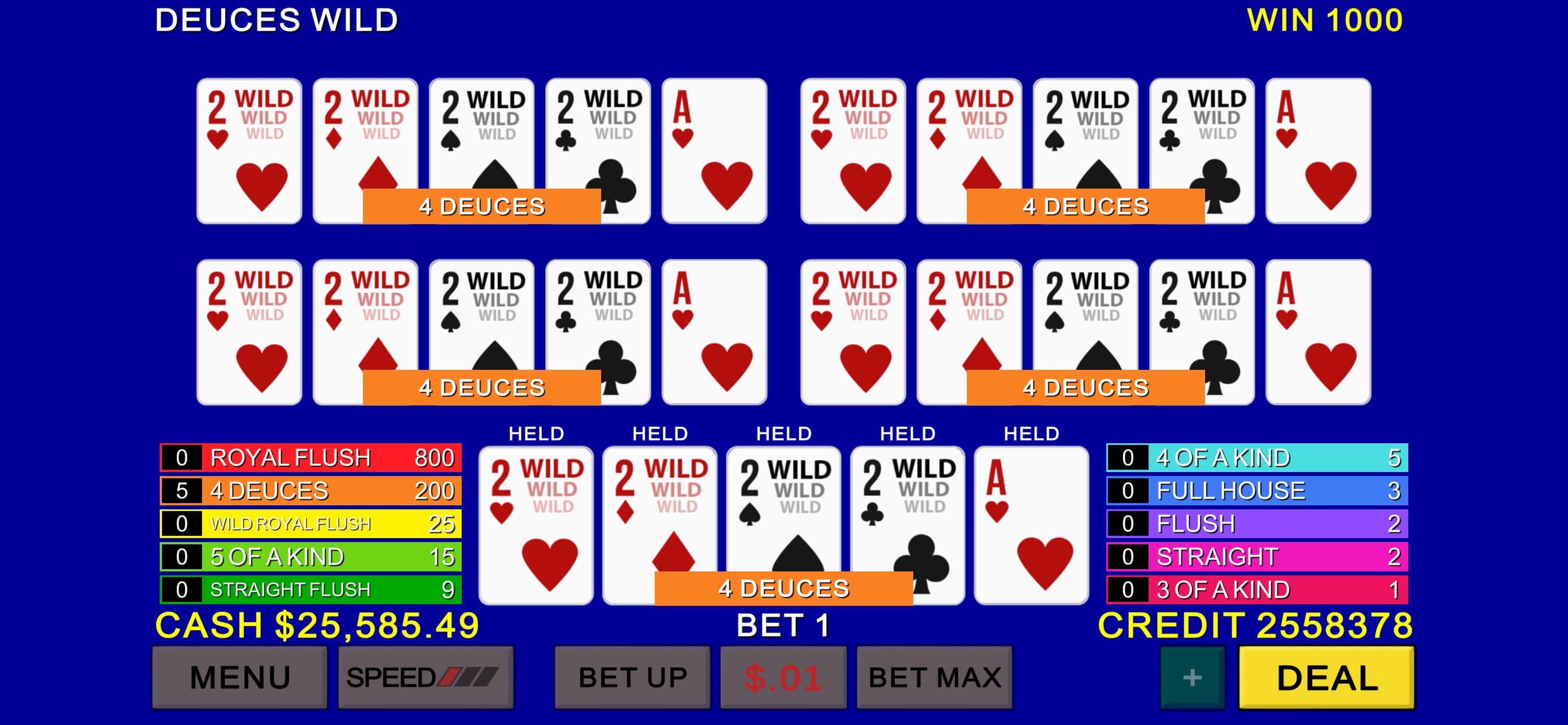 Multi Video Poker Casino screenshot 3 - screenshot
