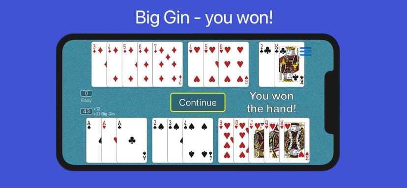 Real Gin Rummy - no ads! screenshot 2 - screenshot