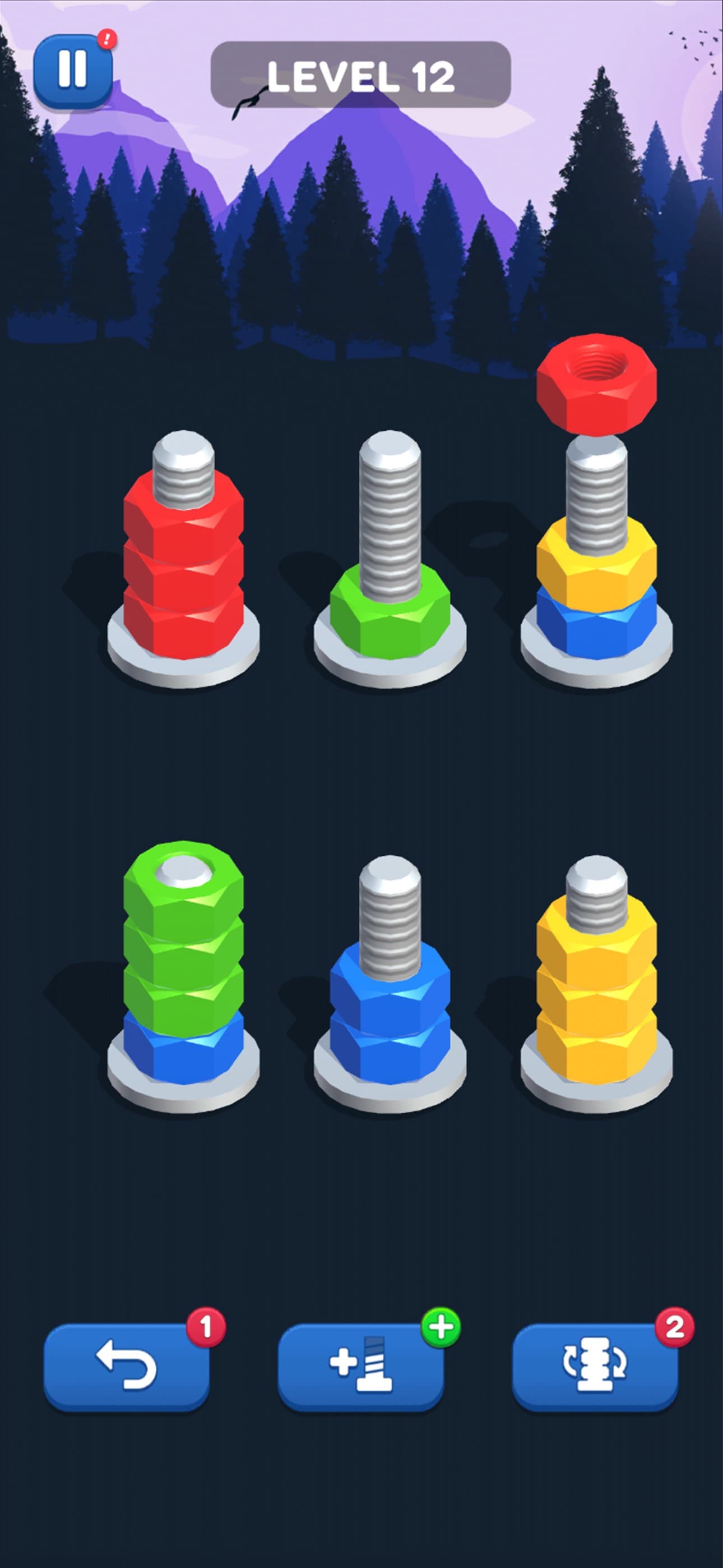 Nuts & Bolts, Color Screw Sort screenshot 2 - screenshot