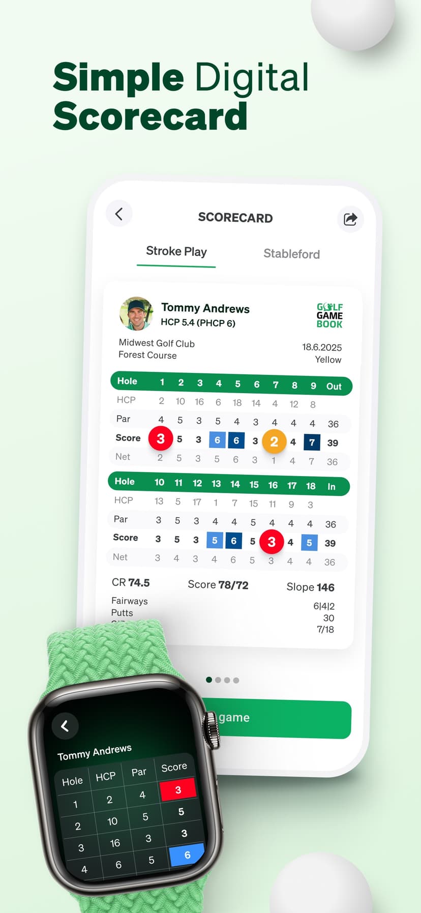 Golf GameBook: Scorecard & GPS screenshot 1 - screenshot